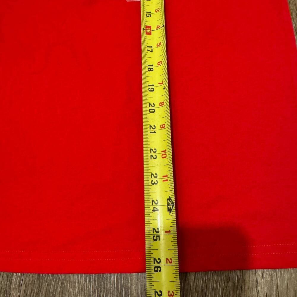 Women's Red Oversized Short Sleeve Graphic USA Patriotic T-Shirt Size Medium - Picture 4 of 6